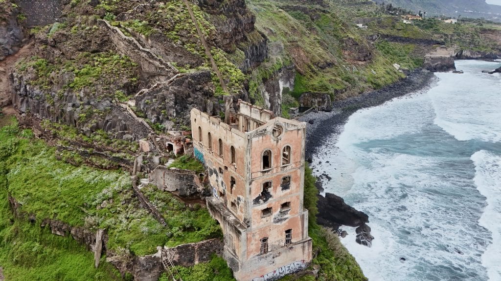 Les ruines de Casa Hamilton vues depuis les airs, Los Realejos, Tenerife