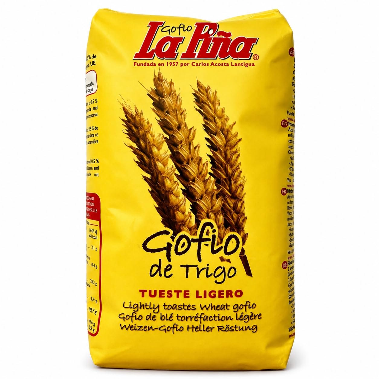 Sachet de gofio de blé de la marque La Piña, en vente à Tenerife