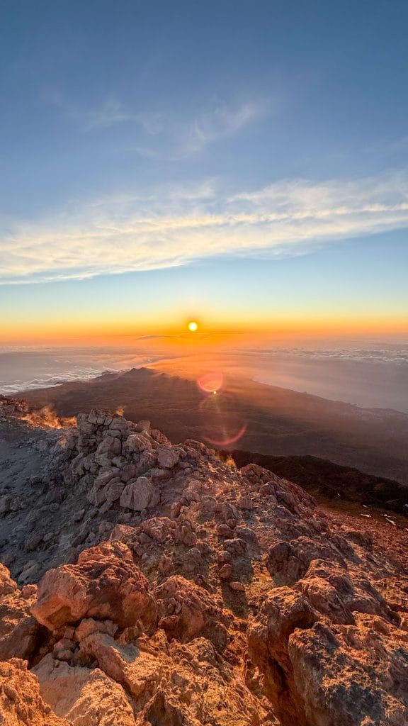Le coucher de soleil au sommet du Teide