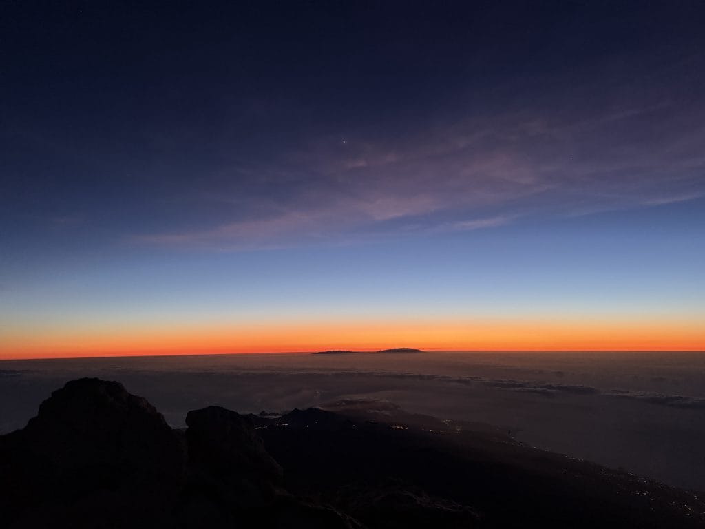 Coucher de soleil au sommet du Teide