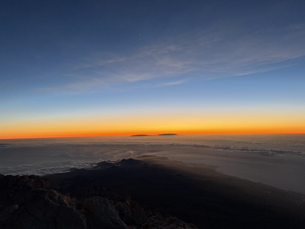 Coucher de soleil au sommet du Teide
