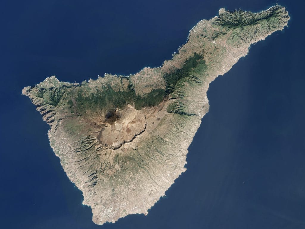 Vue satellite de Tenerife